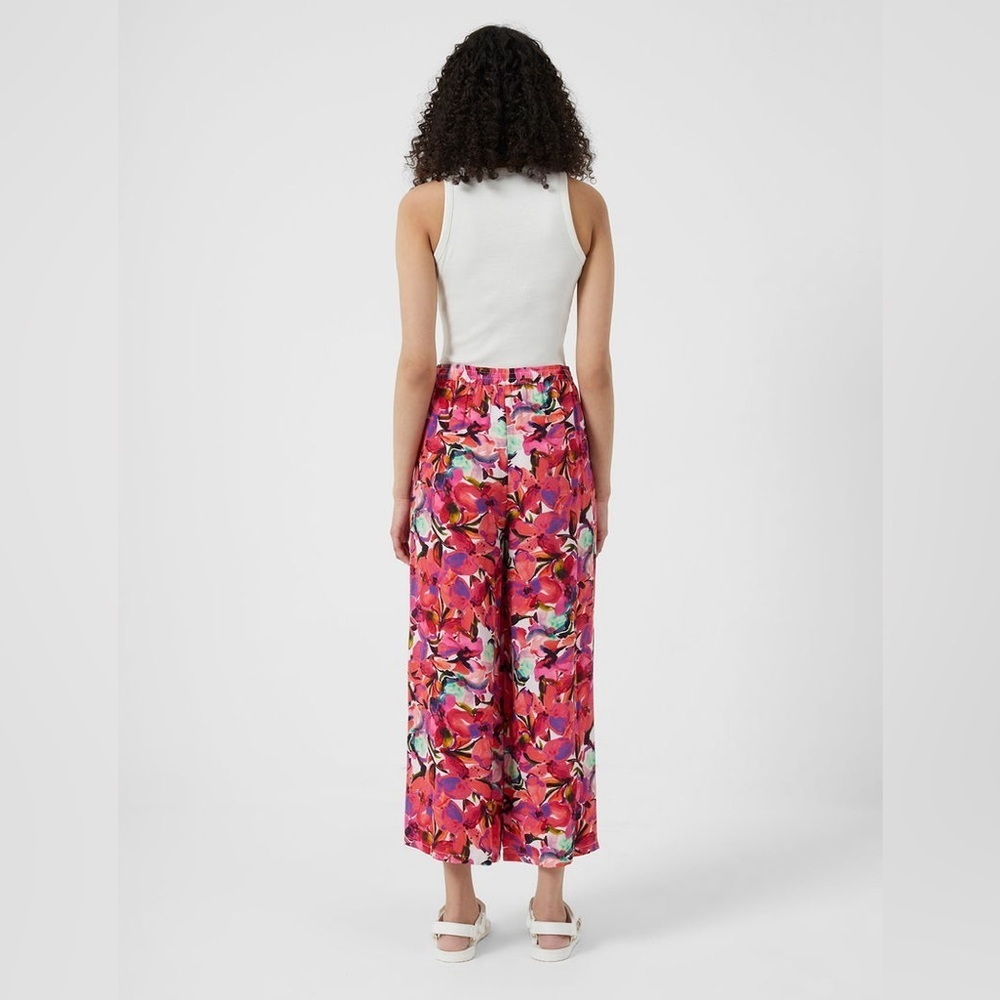 French Connection Womens Isadora Delphine Pink Printed Wide Leg Culottes - Picture 2 of 7